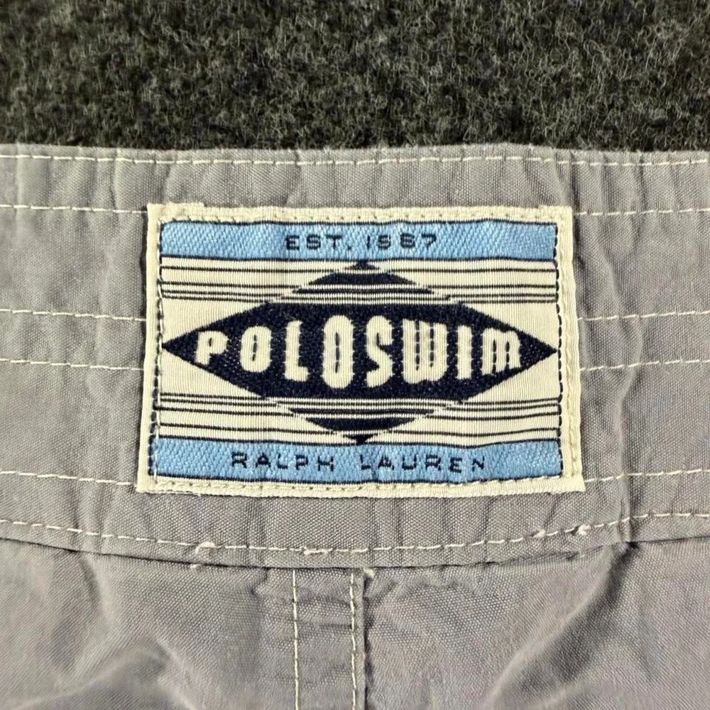 Polo Ralph Lauren Mens Grey Swim Shorts Board Shorts Size 36 Preppy 21 Graphic